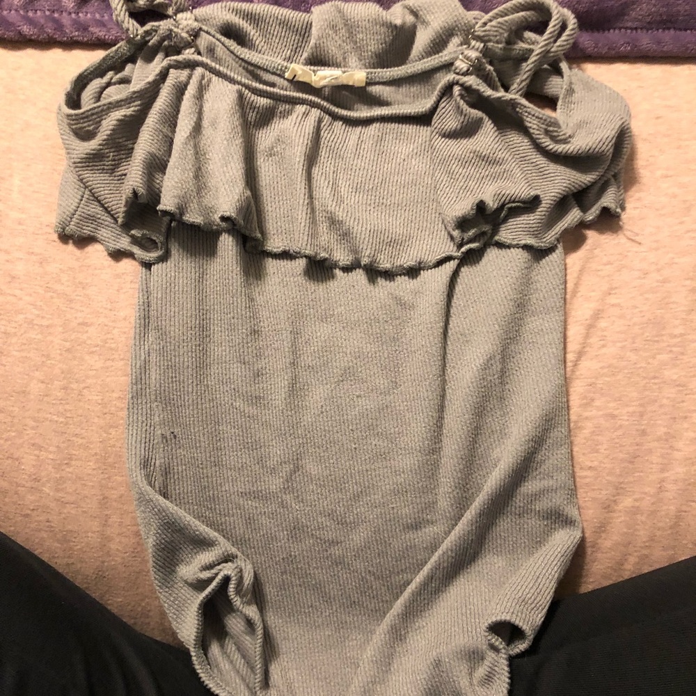 Grey body suit